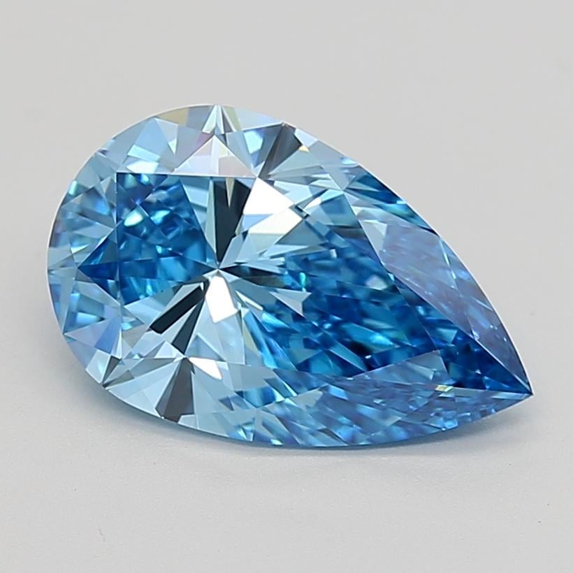 3.56 Ct. Fancy Vivid  Blue Pear Lab Grown Diamond