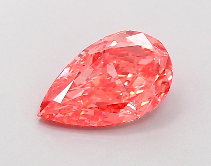 1.29 Ct. Fancy Vivid Orangy Pink Pear Lab Grown Diamond