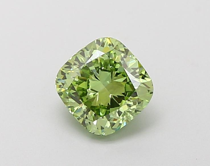 1.03 Ct. Fancy Vivid  Green Cushion Lab Grown Diamond