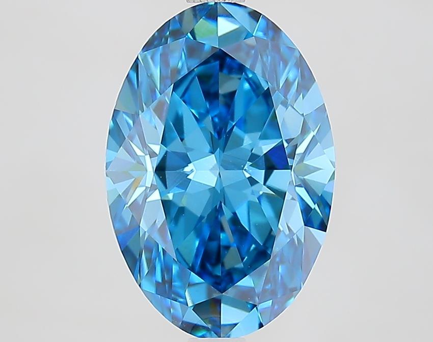 3.65 Ct. Fancy Vivid Blue Oval Lab Grown Diamond
