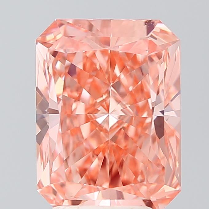 3.01 Ct. Fancy Vivid Orangy Pink Radiant Lab Grown Diamond