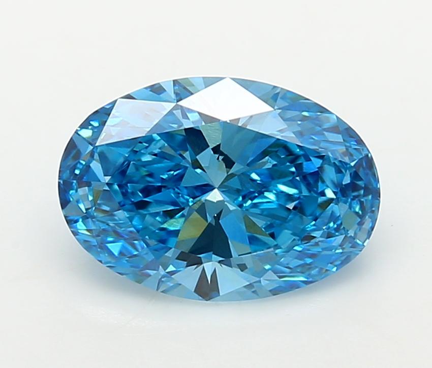 2.04 Ct. Fancy Vivid  Blue Oval Lab Grown Diamond