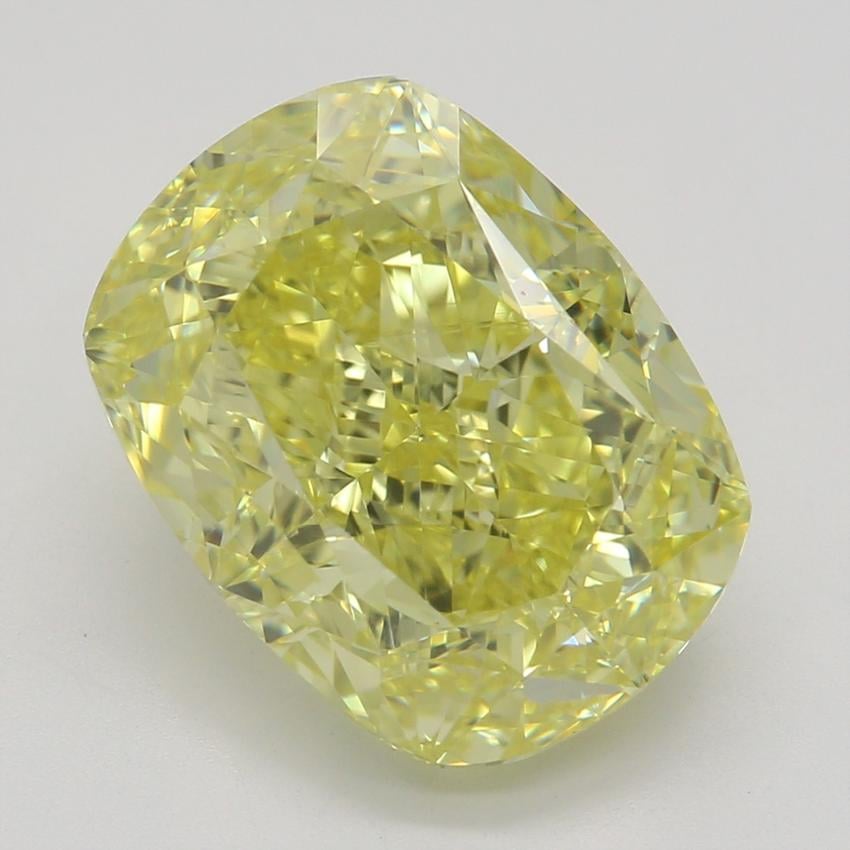 4.03 Ct. Fancy Intense Yellow Cushion Diamond
