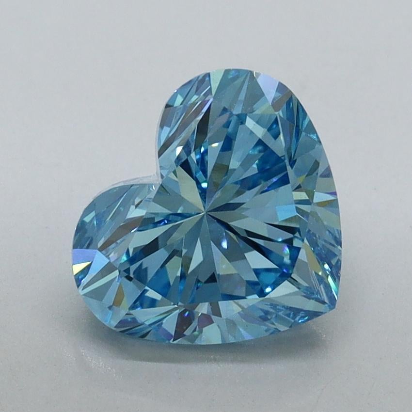 2.00 Ct. Fancy Vivid Malibu Blue Heart Lab Grown Diamond