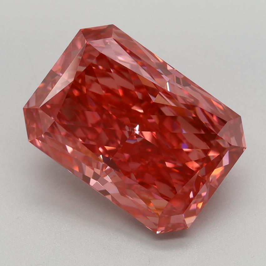 6.43 Ct. Fancy Vivid Pink Radiant Lab Grown Diamond