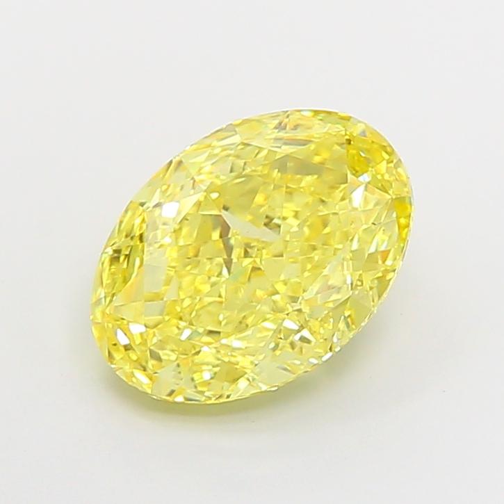 4.11 Ct. Fancy Vivid Yellow Oval Lab Grown Diamond