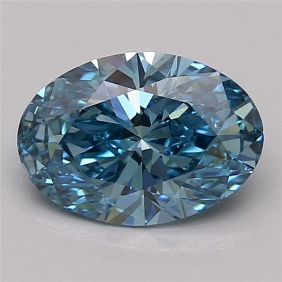 1.57 Ct. Fancy Vivid Blue Oval Lab Grown Diamond