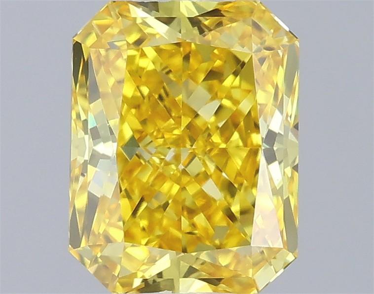 0.69 Ct. Fancy Vivid Yellow Radiant Lab Grown Diamond