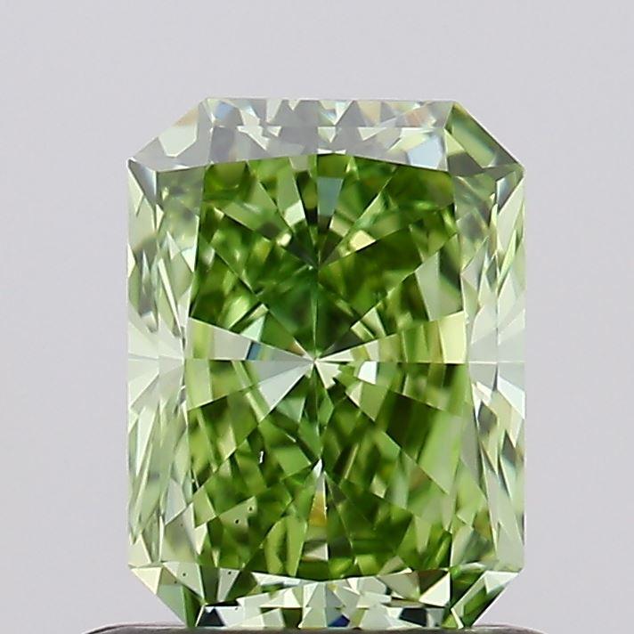 0.74 Ct. Fancy Vivid Green Radiant Lab Grown Diamond