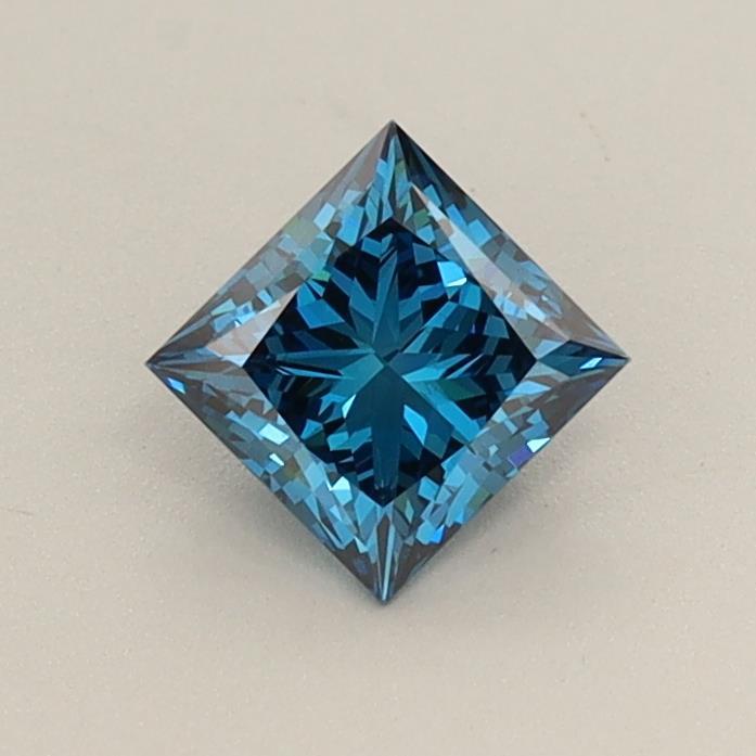 0.57 Ct. Fancy Vivid Blue Princess Lab Grown Diamond