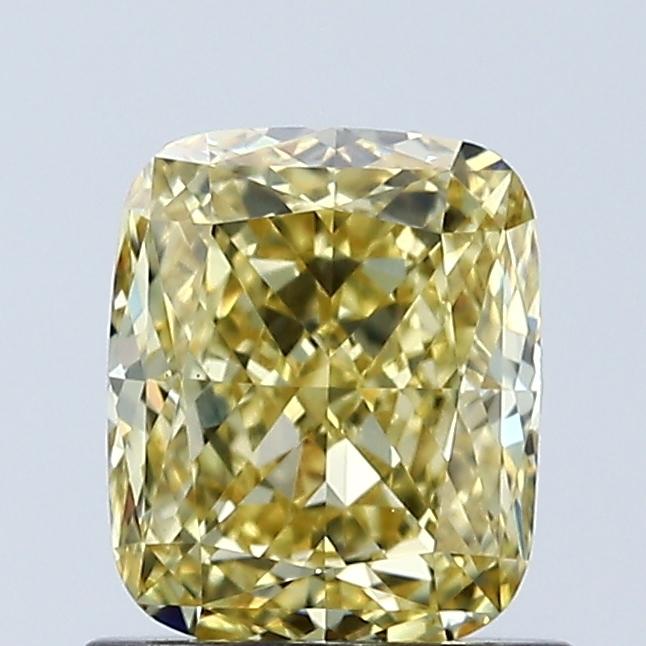 1.03 Ct. Fancy Vivid Yellow Cushion Lab Grown Diamond