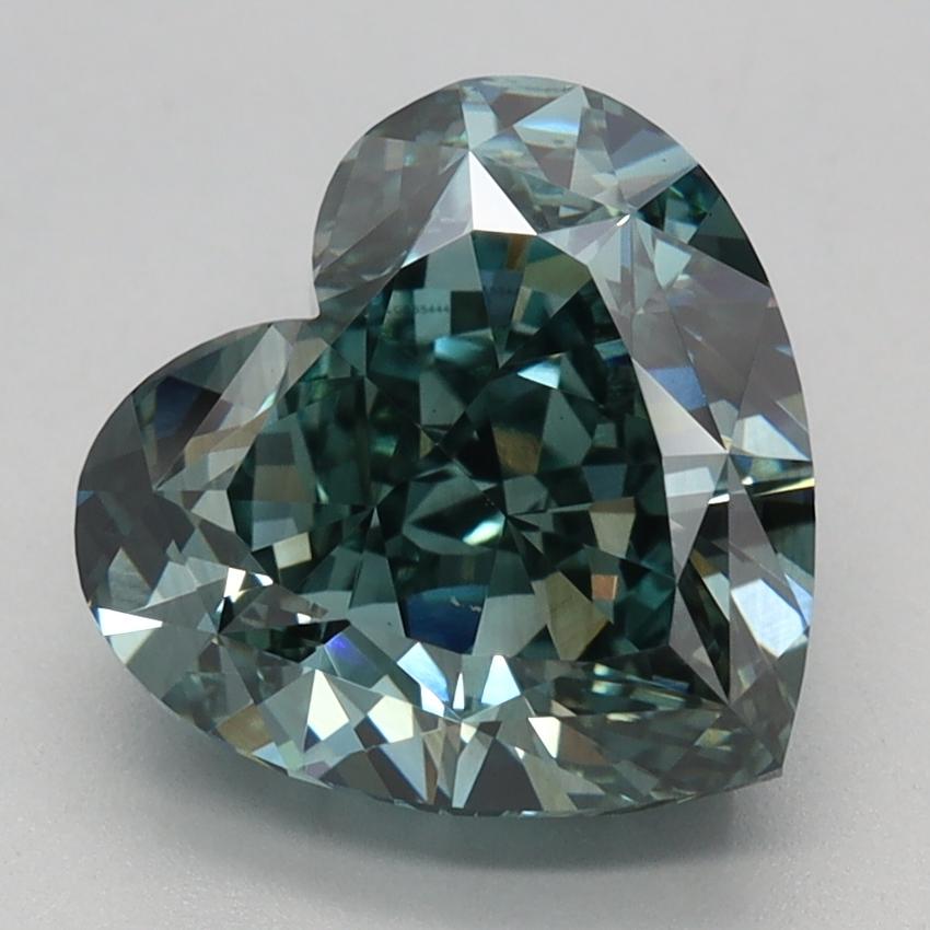 3.03 Ct. Fancy Vivid Green Heart Lab Grown Diamond