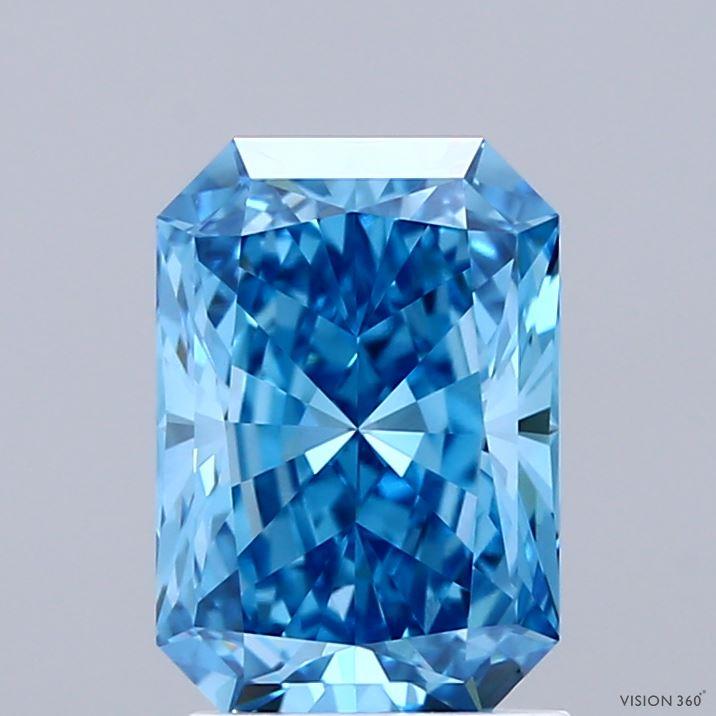 2.01 Ct. Fancy Vivid Blue Radiant Lab Grown Diamond