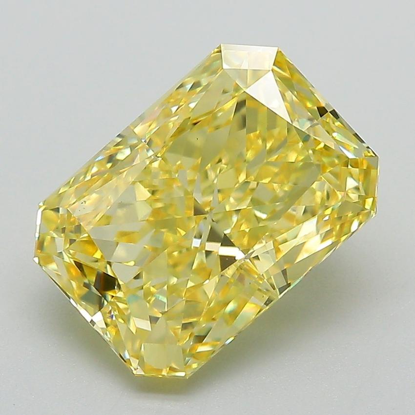 4.52 Ct. Fancy Vivid Yellow Radiant Lab Grown Diamond