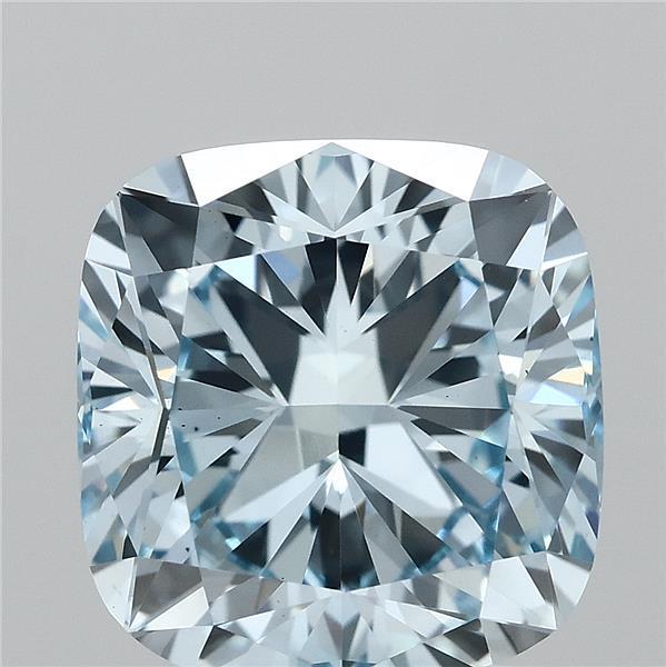 2.79 Ct. Fancy Vivid Blue Cushion Lab Grown Diamond