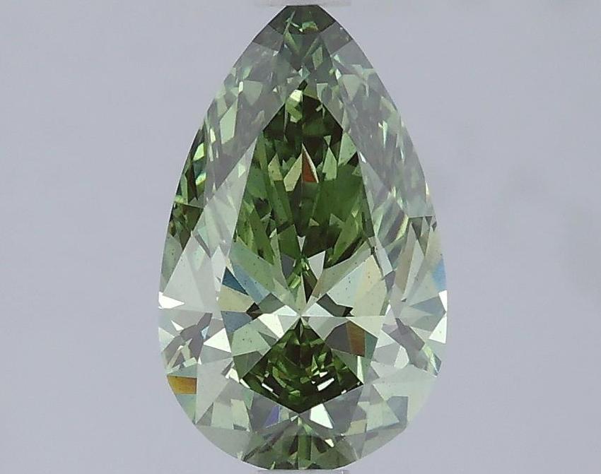 1.41 Ct. Fancy Vivid Green Pear Lab Grown Diamond