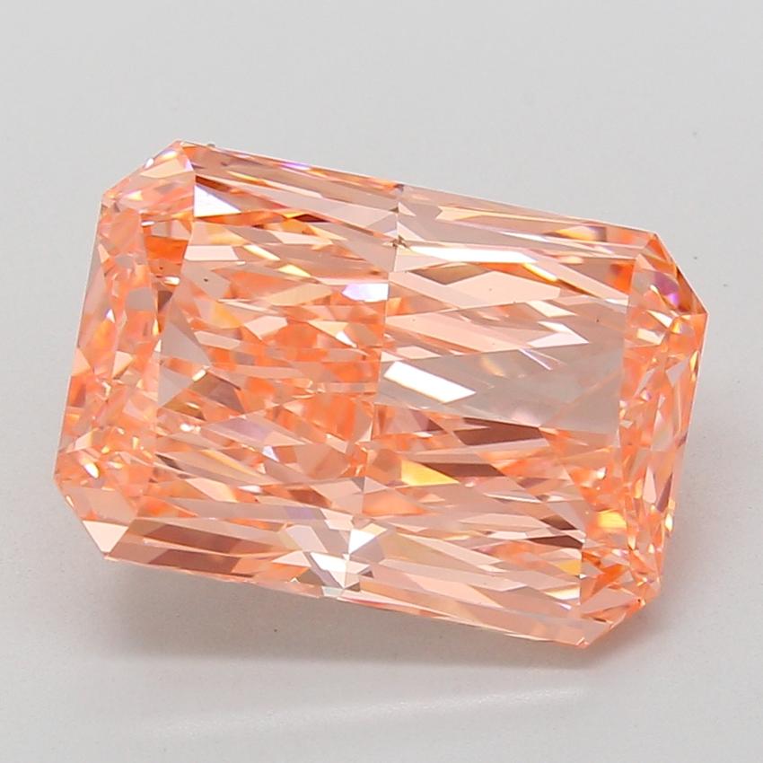 7.07 Ct. Fancy Vivid Pink Radiant Lab Grown Diamond