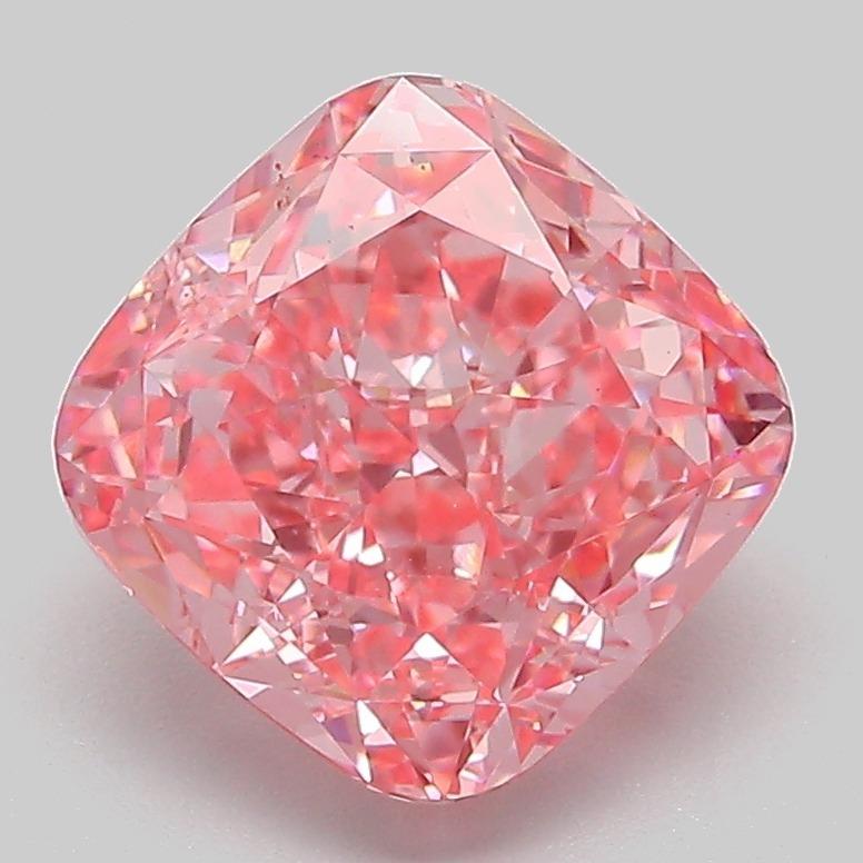 3.11 Ct. Fancy Vivid Pink Cushion Lab Grown Diamond