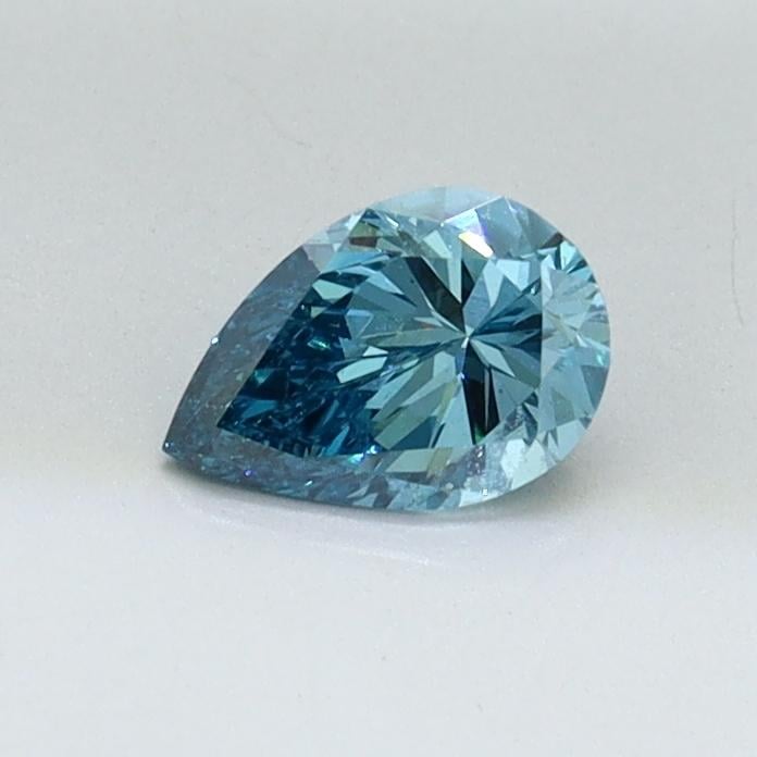 0.36 Ct. Fancy Vivid Malibu Blue Pear Lab Grown Diamond