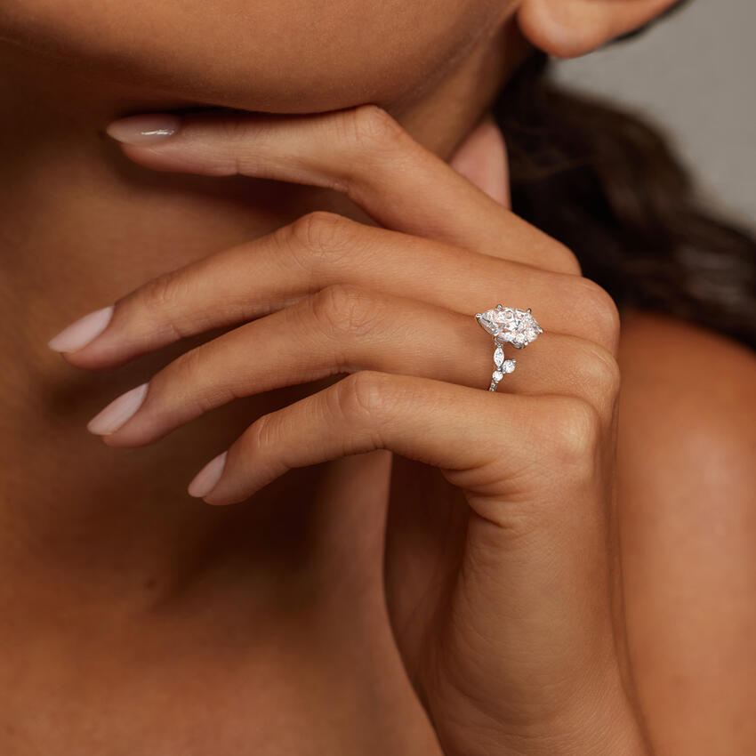 Platinum Luxe Camellia Milgrain Diamond Ring