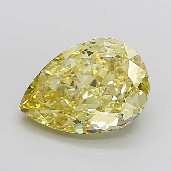 7.65 Ct. Fancy Vivid Yellow Pear Lab Grown Diamond