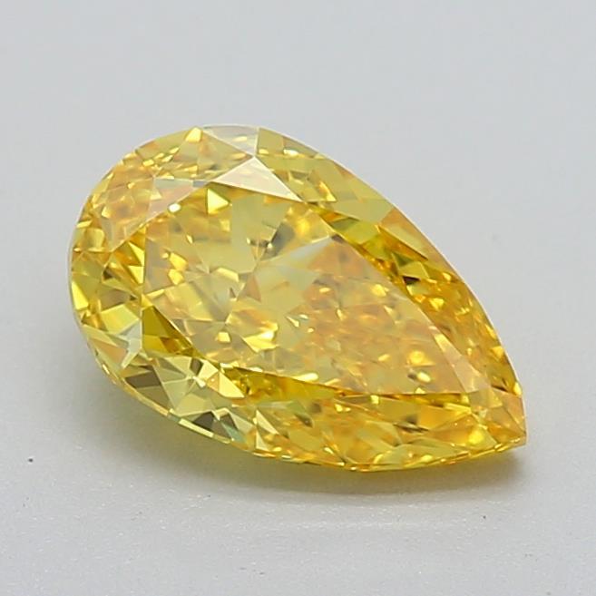 0.92 Ct. Fancy Vivid Yellow Pear Lab Grown Diamond
