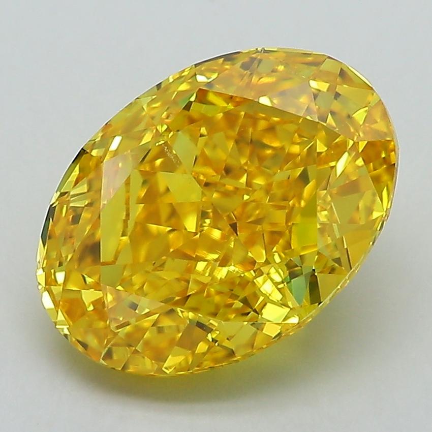 4.15 Ct. Fancy Vivid Yellow Oval Lab Grown Diamond