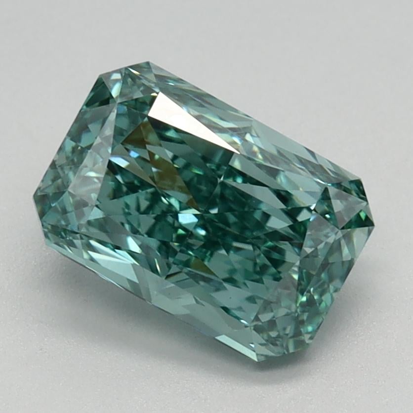 1.46 Ct. Fancy Vivid Green Blue Radiant Lab Grown Diamond
