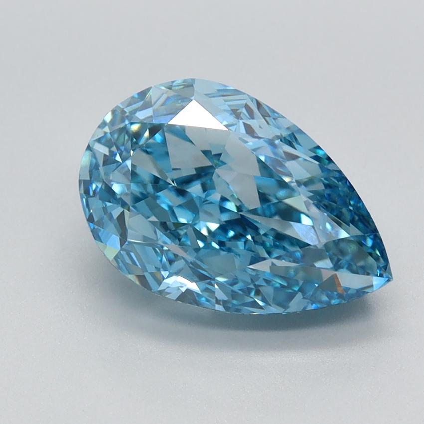 2.63 Ct. Fancy Vivid Blue Pear Lab Grown Diamond