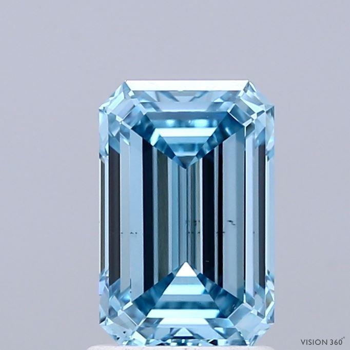 1.51 Ct. Fancy Intense Blue Emerald Lab Grown Diamond