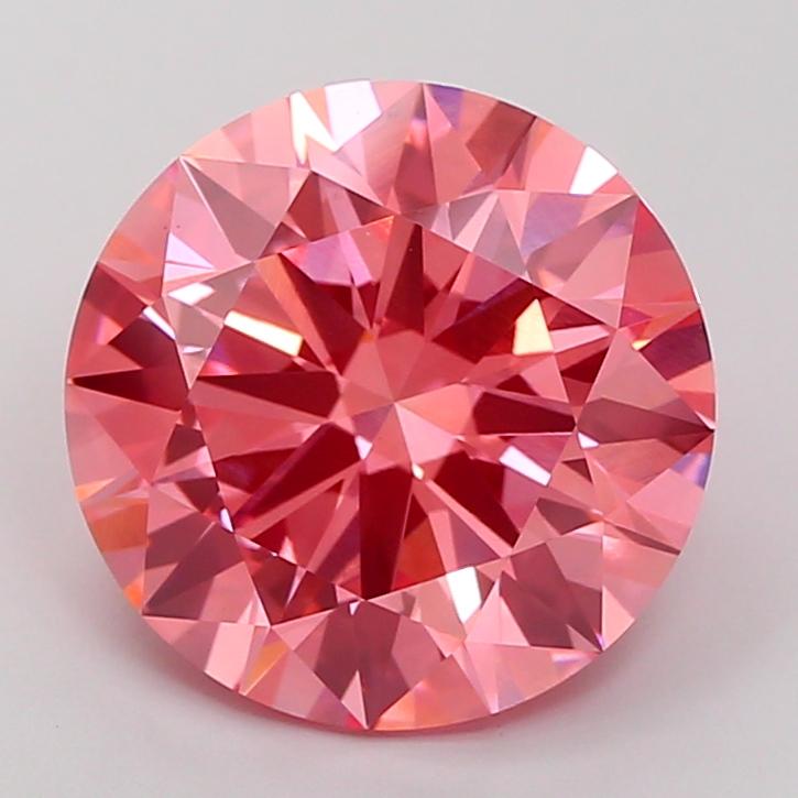 6.03 Ct. Fancy Vivid Pink Round Lab Grown Diamond