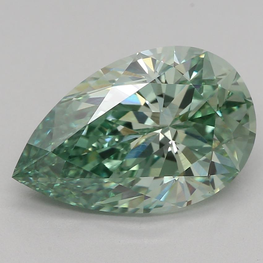 2.59 Ct. Fancy Vivid Green Pear Lab Grown Diamond