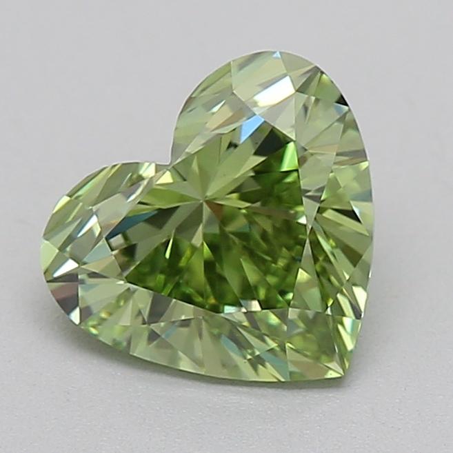 1.05 Ct. Fancy Vivid Green Heart Lab Grown Diamond