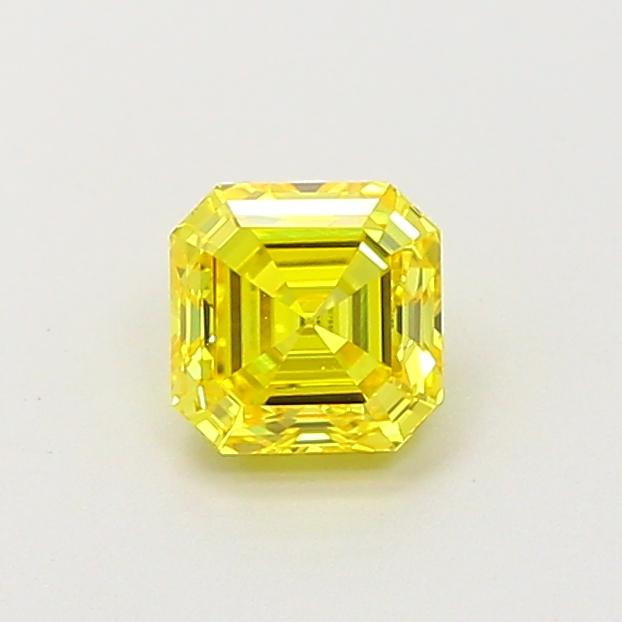 0.58 Ct. Fancy Vivid Yellow Asscher Lab Grown Diamond