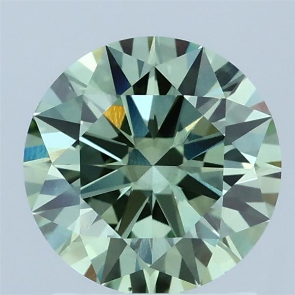 1.51 Ct. Fancy Vivid Green Round Lab Grown Diamond