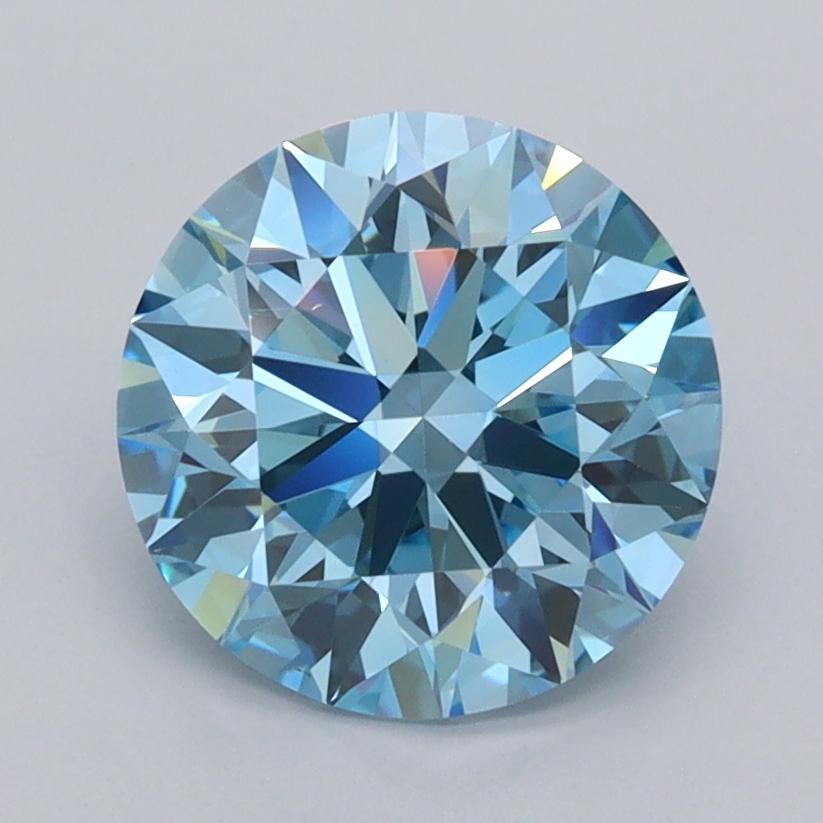 2.04 Ct. Fancy Vivid  Blue Round Lab Grown Diamond