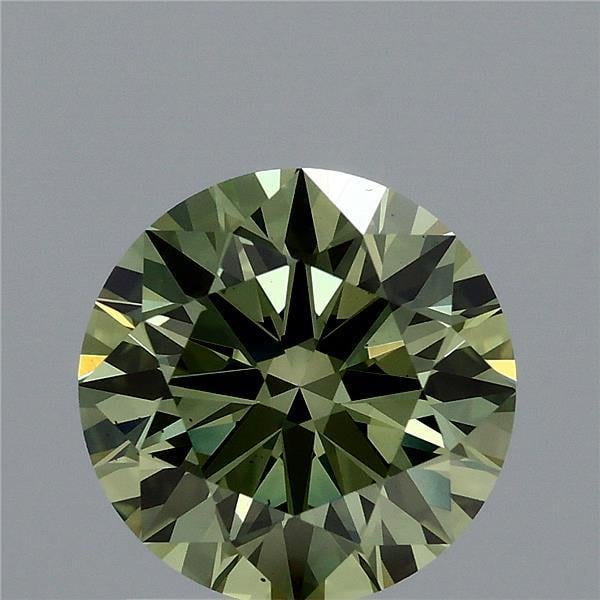 1.59 Ct. Fancy Vivid  Green Round Lab Grown Diamond
