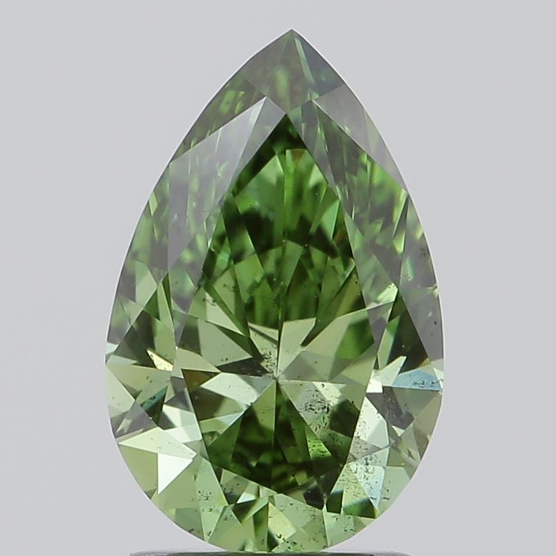 1.55 Ct. Fancy Vivid  Green Pear Lab Grown Diamond
