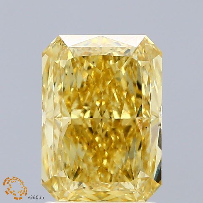 2.19 Ct. Fancy Vivid Yellow Radiant Lab Grown Diamond