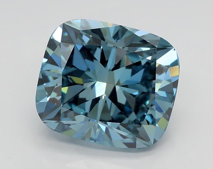 2.70 Ct. Fancy Vivid Blue Cushion Lab Grown Diamond