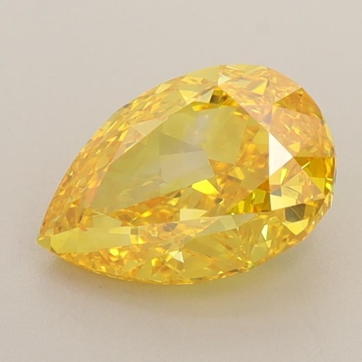 1.57 Ct. Fancy Vivid Yellow Pear Lab Grown Diamond