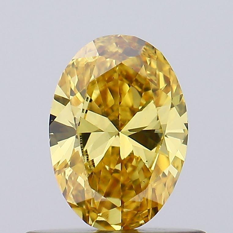 0.45 Ct. Fancy Intense Yellow Oval Lab Grown Diamond