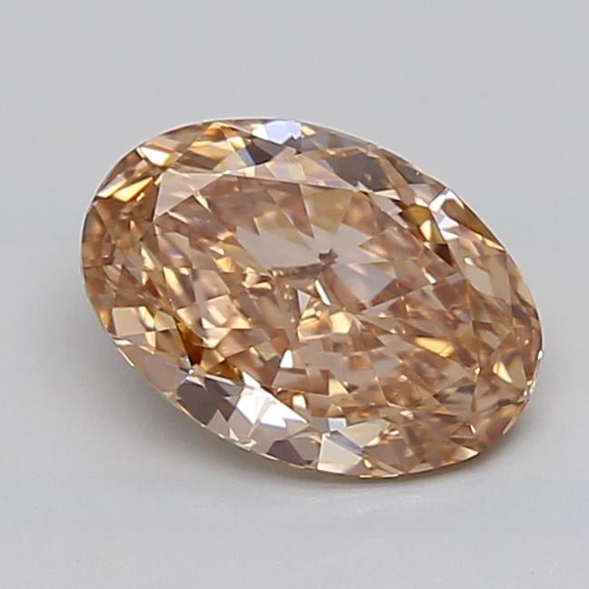1.23 Ct. Fancy Light Orangy Brown Oval Lab Grown Diamond