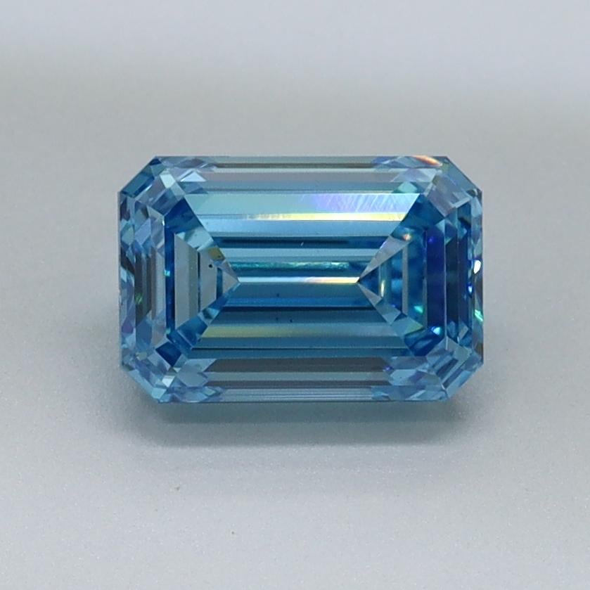 1.06 Ct. Fancy Vivid Malibu Blue Emerald Lab Grown Diamond