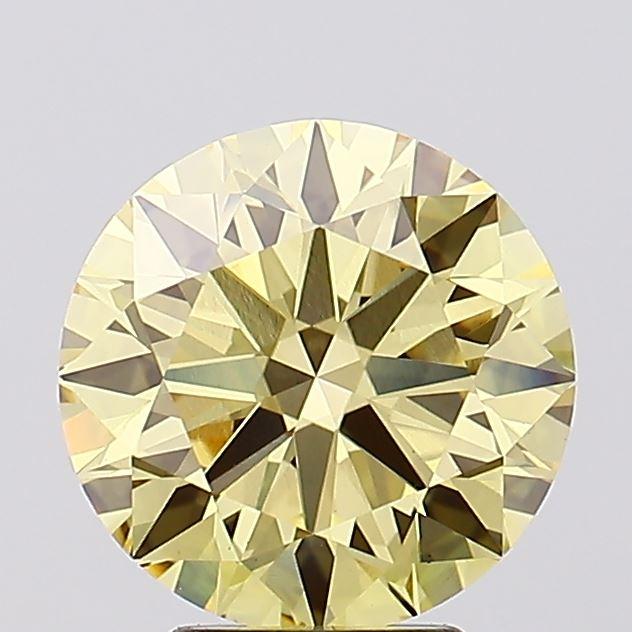 4.06 Ct. Fancy Intense Yellow Round Lab Grown Diamond