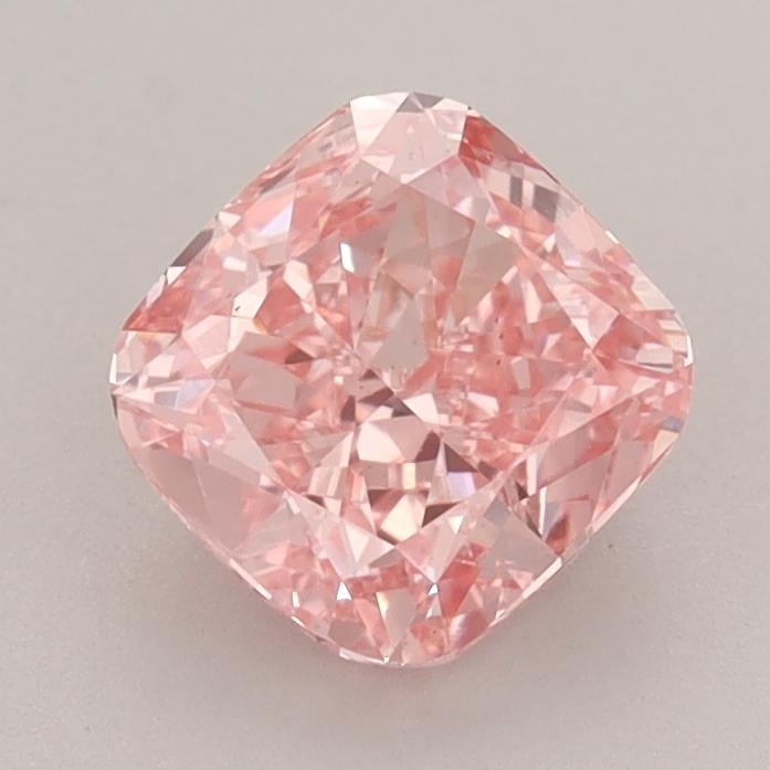 1.39 Ct. Fancy Vivid  Pink Cushion Lab Grown Diamond