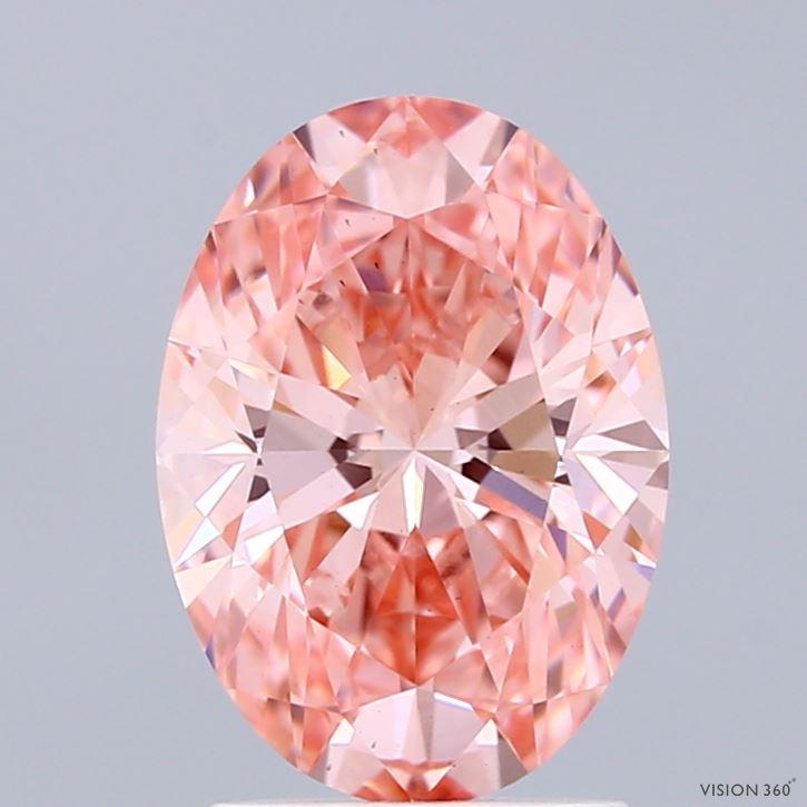 2.06 Ct. Fancy Vivid Pink Oval Lab Grown Diamond