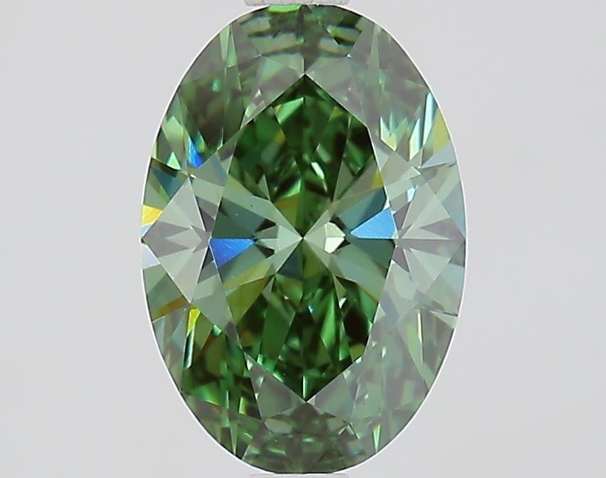 1.50 Ct. Fancy Vivid Green Oval Lab Grown Diamond