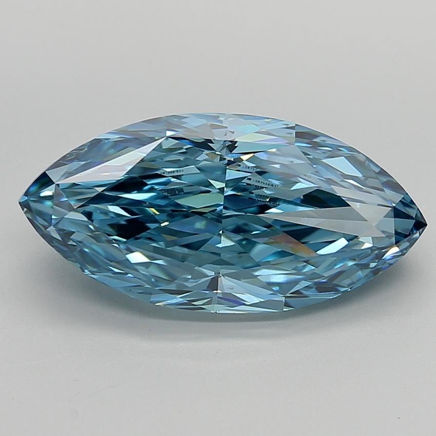 8.17 Ct. Fancy Vivid  Blue Marquise Lab Grown Diamond