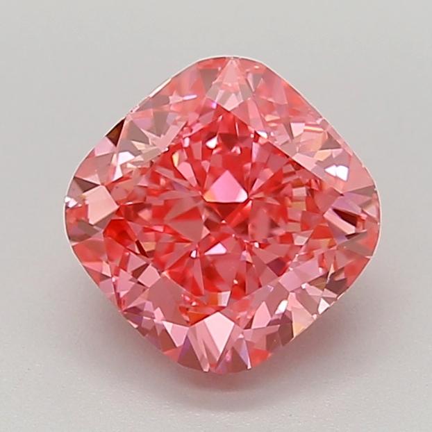 2.04 Ct. Fancy Vivid  Pink Cushion Lab Grown Diamond